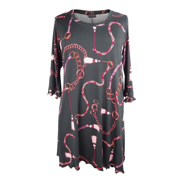Rosemin Sort bluse i A-form med elegant mønster