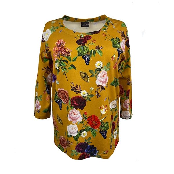 Rosemin Karrygul bluse med sødt blomsterprint - BASIS