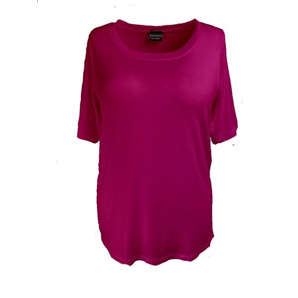 Rosemin ROSA - Pink bluse med kort ærme